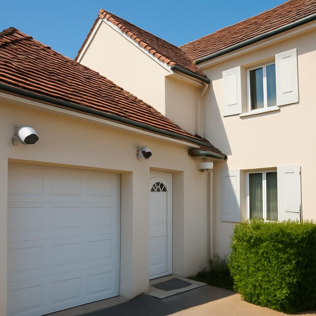 Maison individuelle sécurisée avec plusieurs caméras extérieures bien positionnées