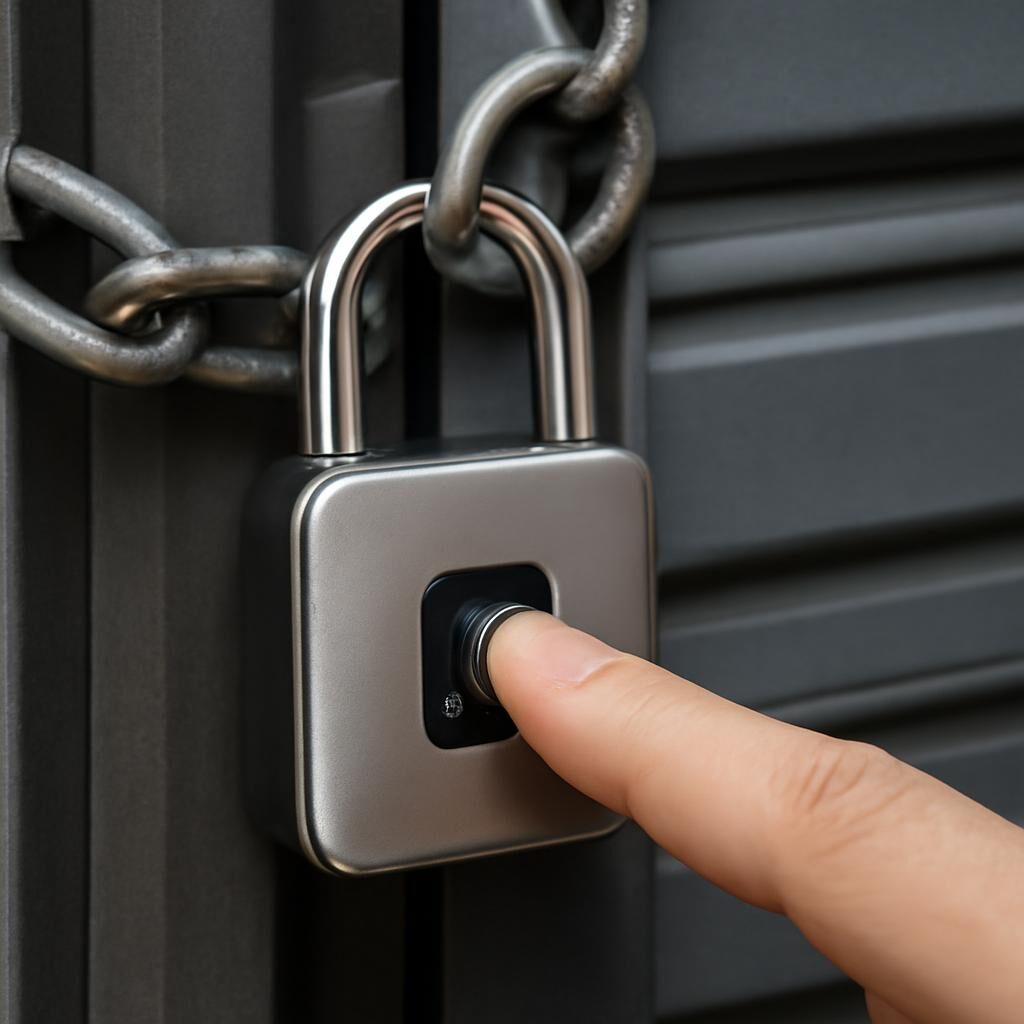 Cadenas empreinte digitale biométrique sur une chaîne de vélo