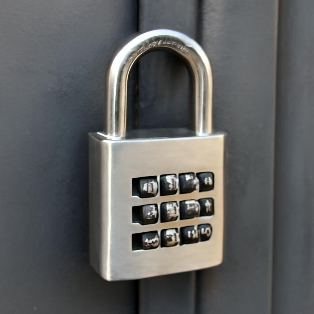 Cadenas à code haute sécurité avec anse acier trempé sur un portail