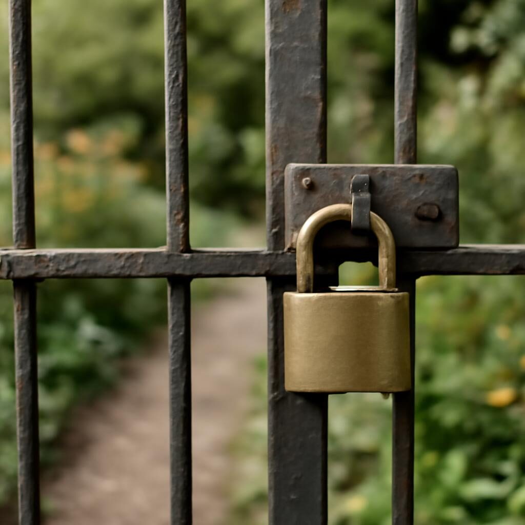 Cadenas sur portail sécurisé extérieur