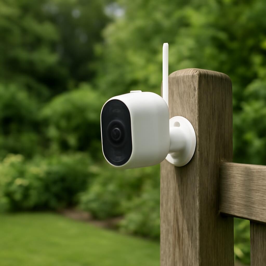 Caméra WiFi sans fil installée dans un jardin