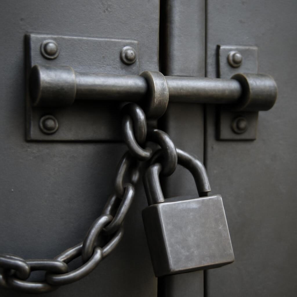 Chaîne de sécurité renforcée sur porte