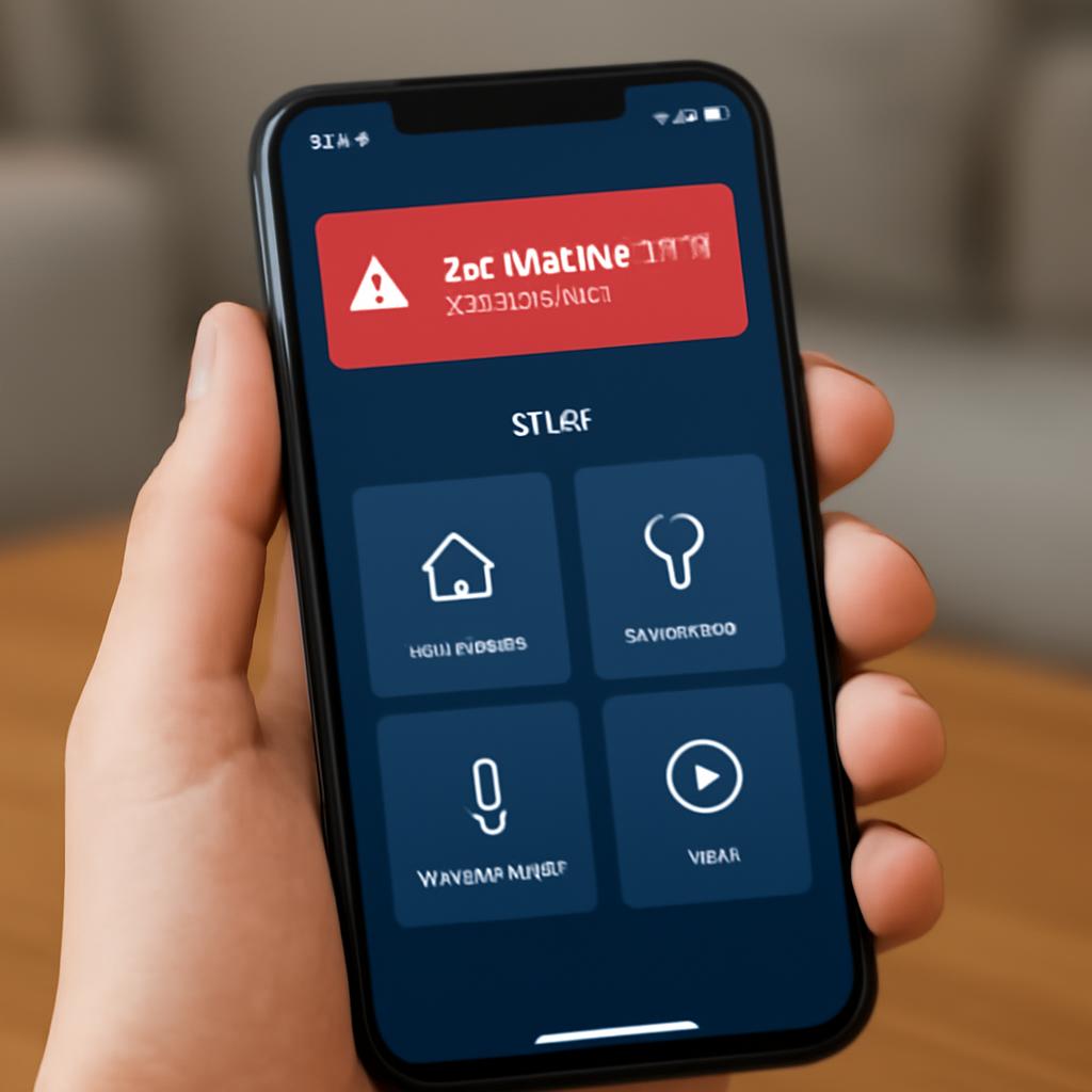 Smartphone affichant une alerte ouverture de porte sur application domotique