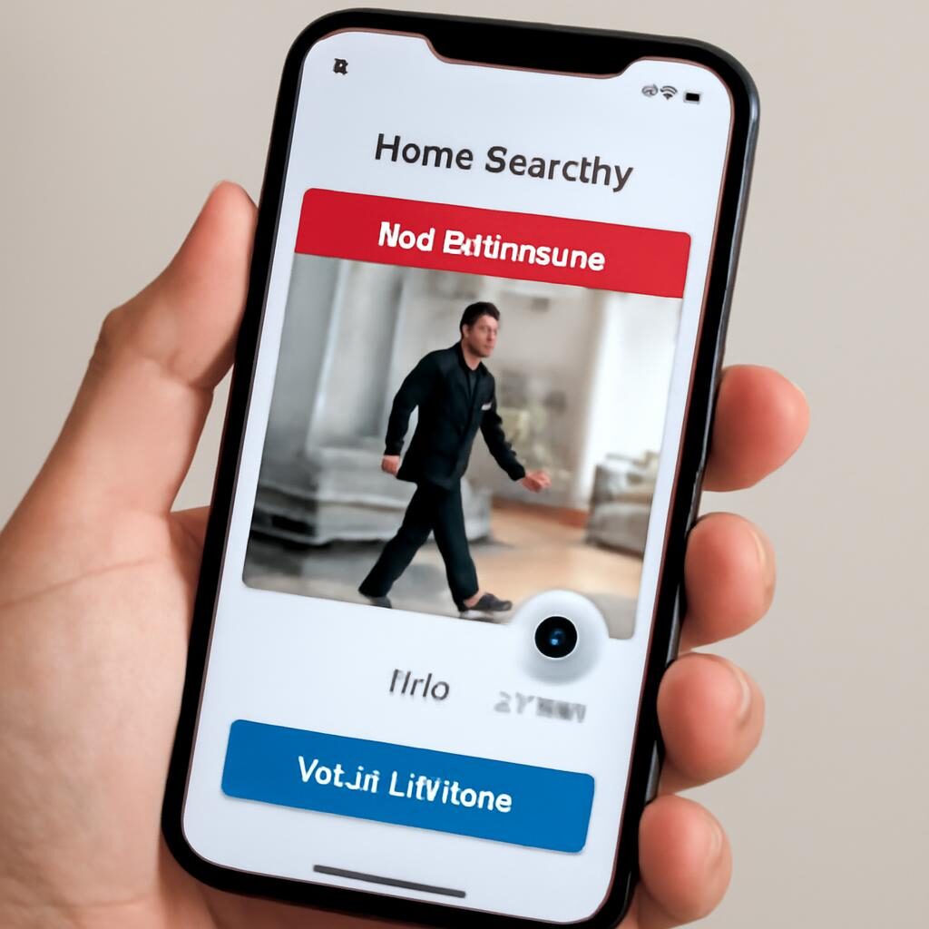 Application smartphone affichant une alerte de détection de mouvement avec capture vidéo
