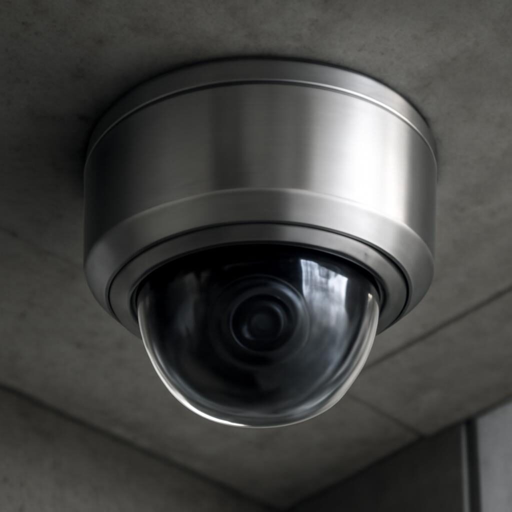 Caméra dôme extérieure vandal-proof montée au plafond d'une entrée
