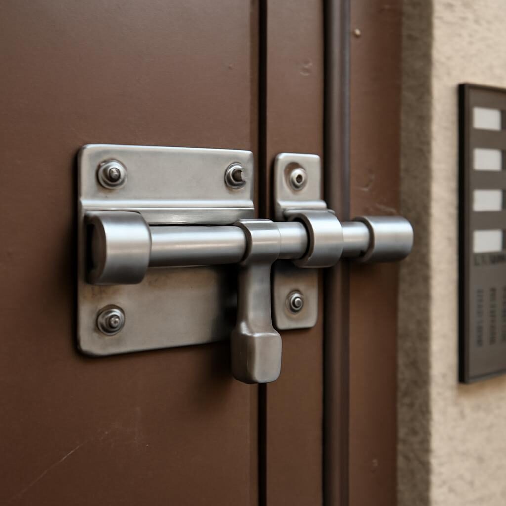 Verrou sur porte d'entrée d'immeuble collectif
