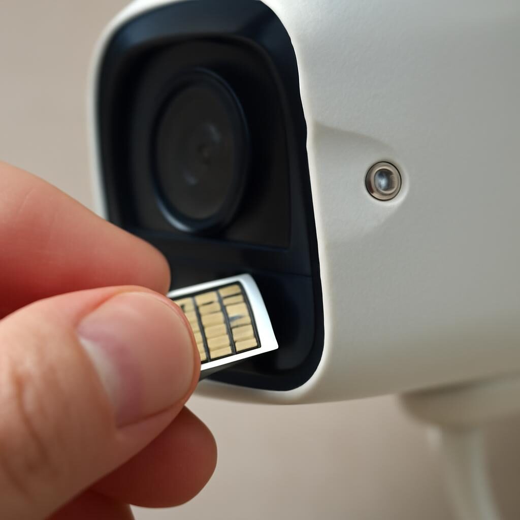 Insertion d une carte SIM dans une caméra de surveillance 4G