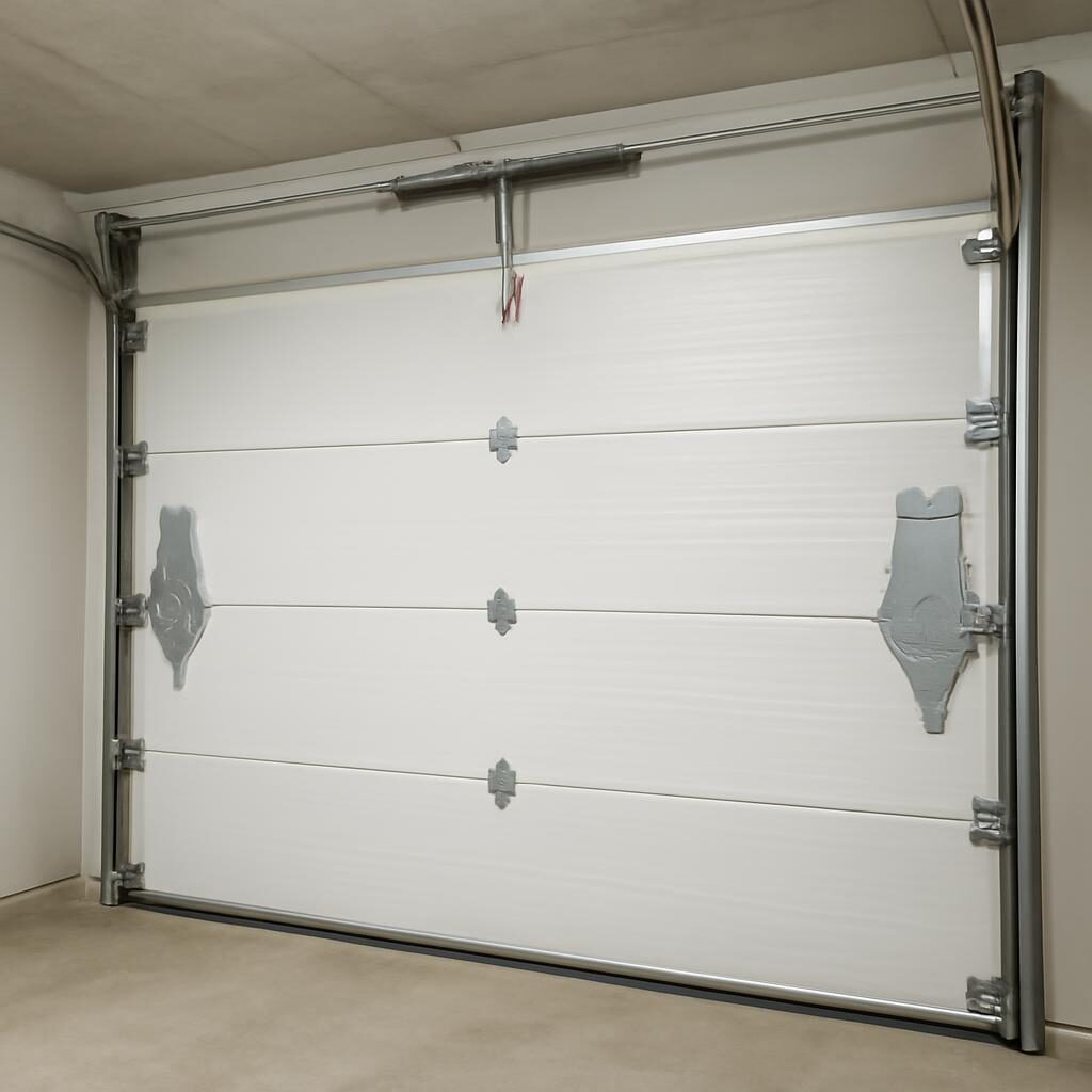Porte de garage basculante vue intérieure renforcée avec capteurs électroniques